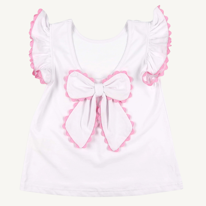 The Grayton Beach White Bow Back Top