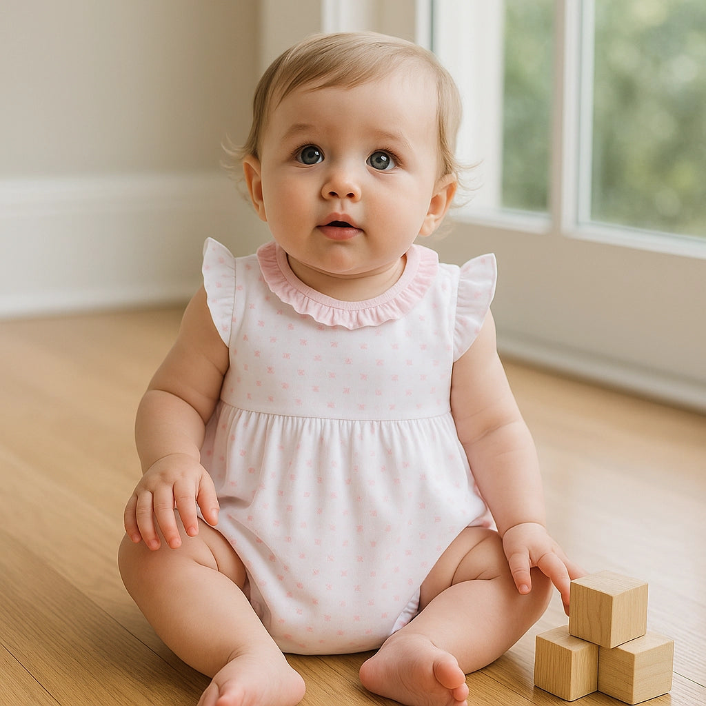 The Destin Gingham Dots Ruffle Bubble