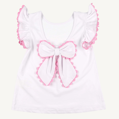 The Grayton Beach White Bow Back Top