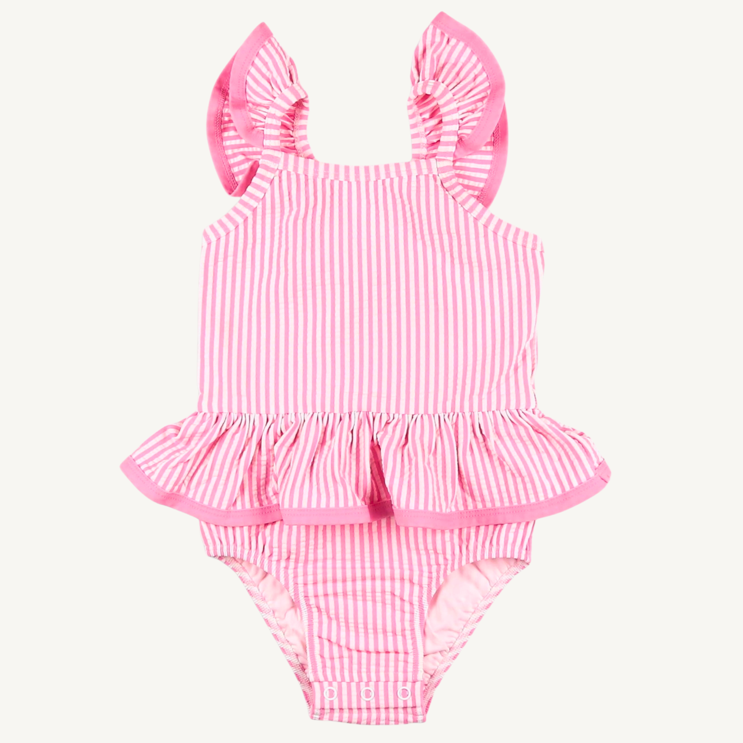 The Oahu Pink Seersucker Swimsuit