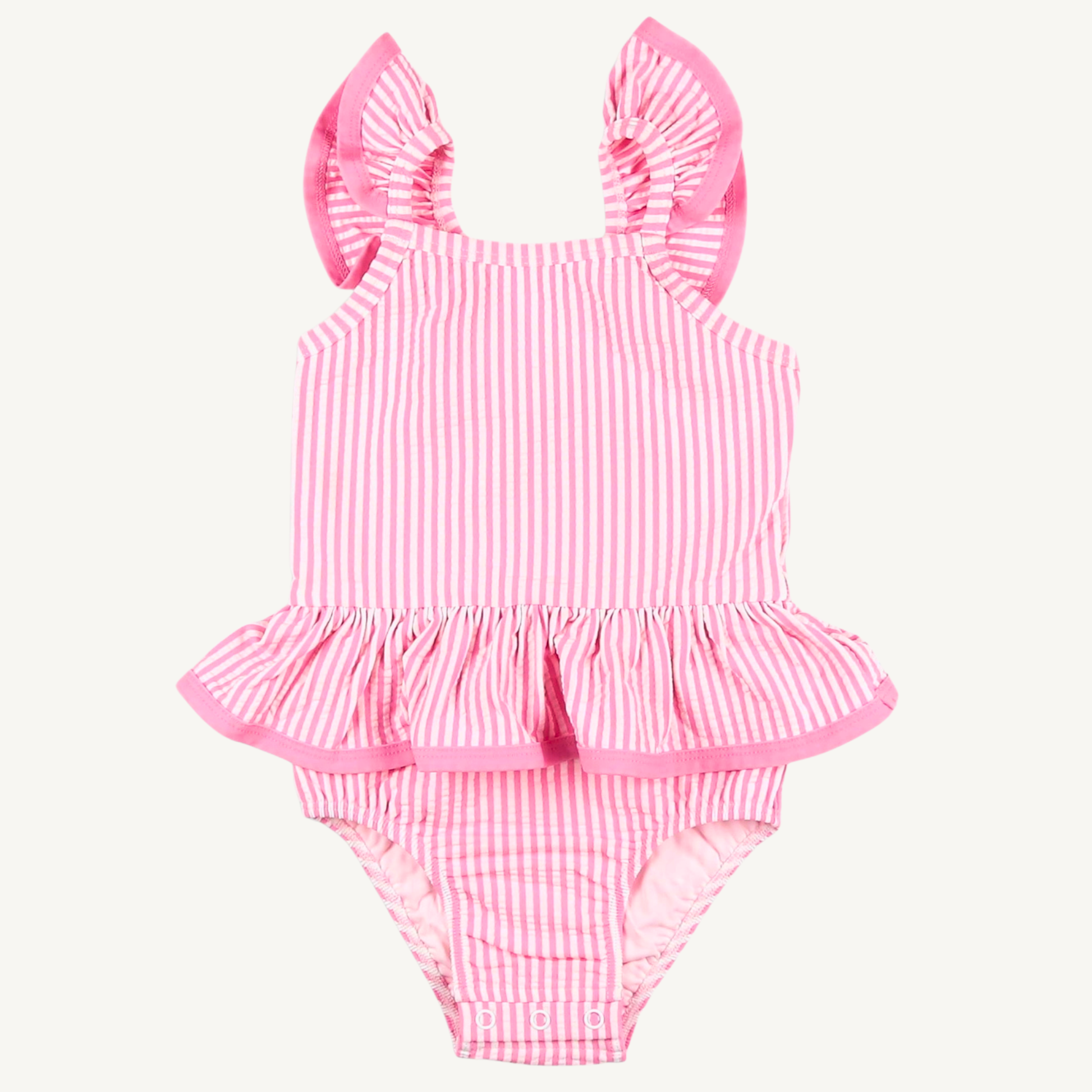 The Oahu Pink Seersucker Swimsuit