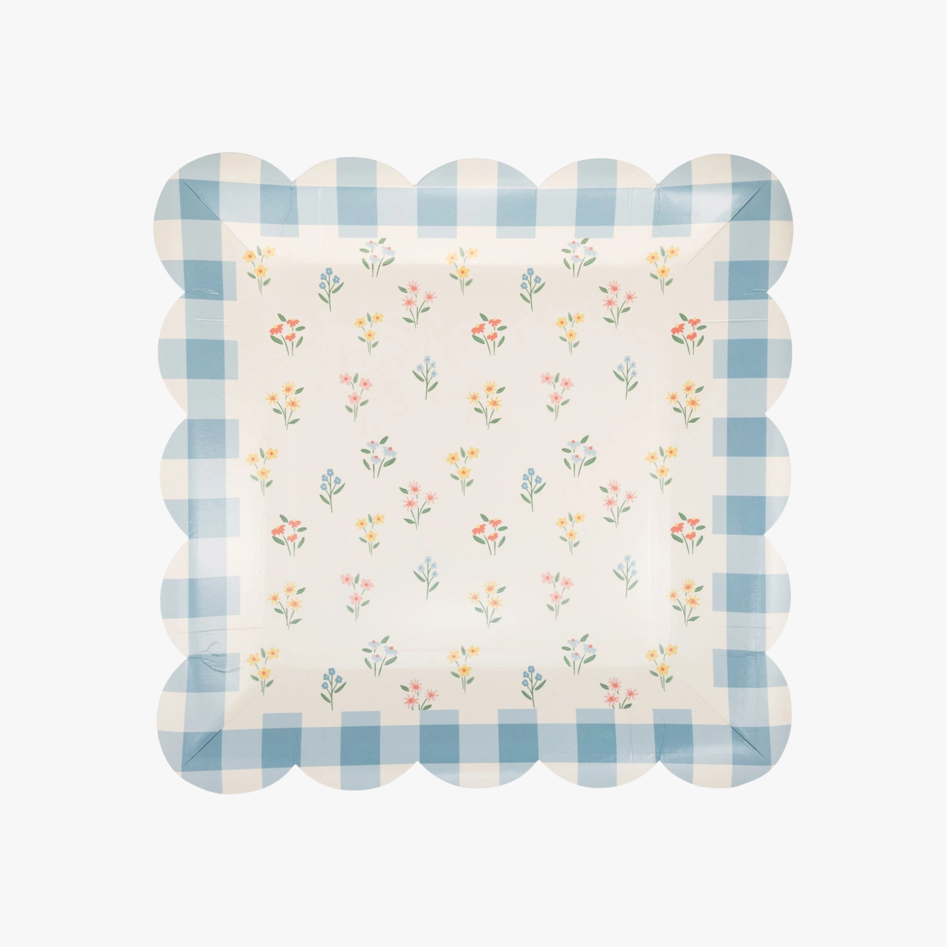 The Easter Tiny Floral Gingham Plates