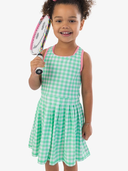 The Del Mar Green Gingham Athletic Dress
