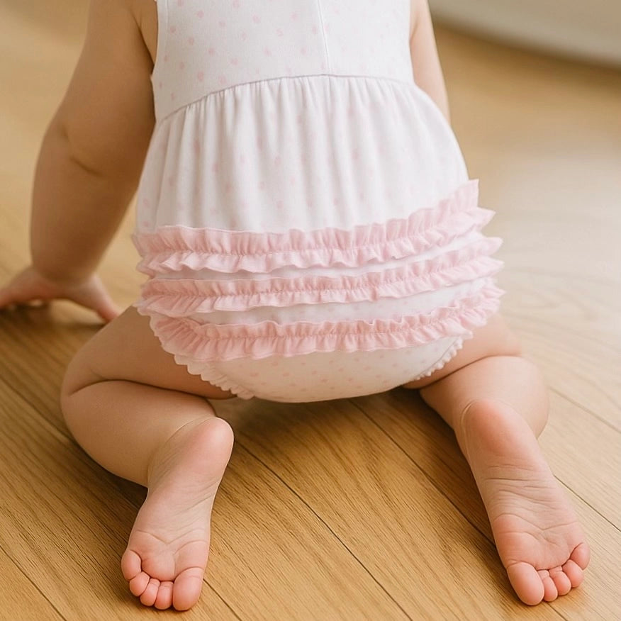 The Destin Gingham Dots Ruffle Bubble